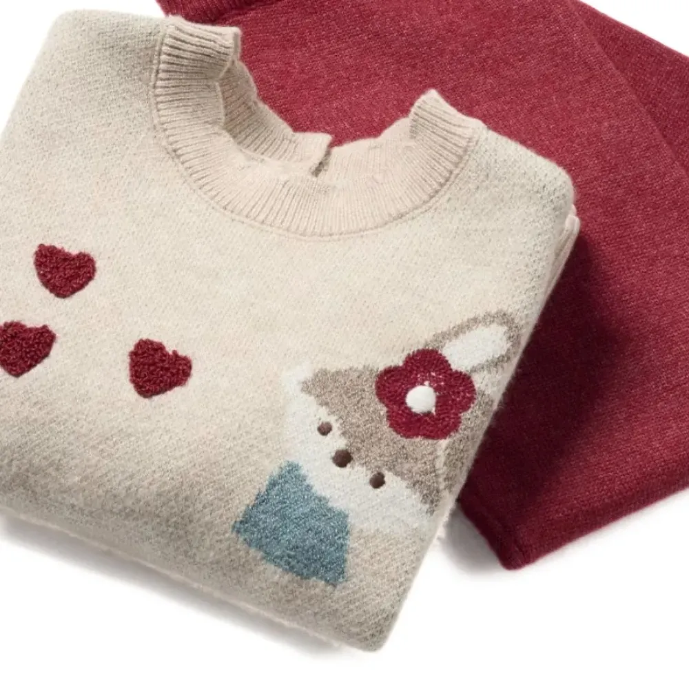 Костюм с брюками "Зайчики-сердечки"