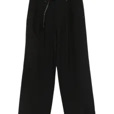 Брюки с широкими штанинами и поясом