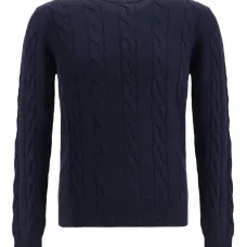 Джемпер с круглым вырезом и косичками