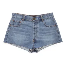 Джинсовые шорты с бахромой