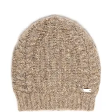 Шапка бини в рубчик с логотипом