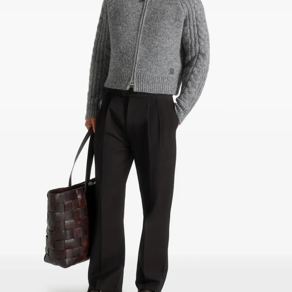 Кардиган на молнии с косами