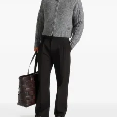 Кардиган на молнии с косами