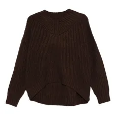 Рифлёный свитер с V-образным вырезом