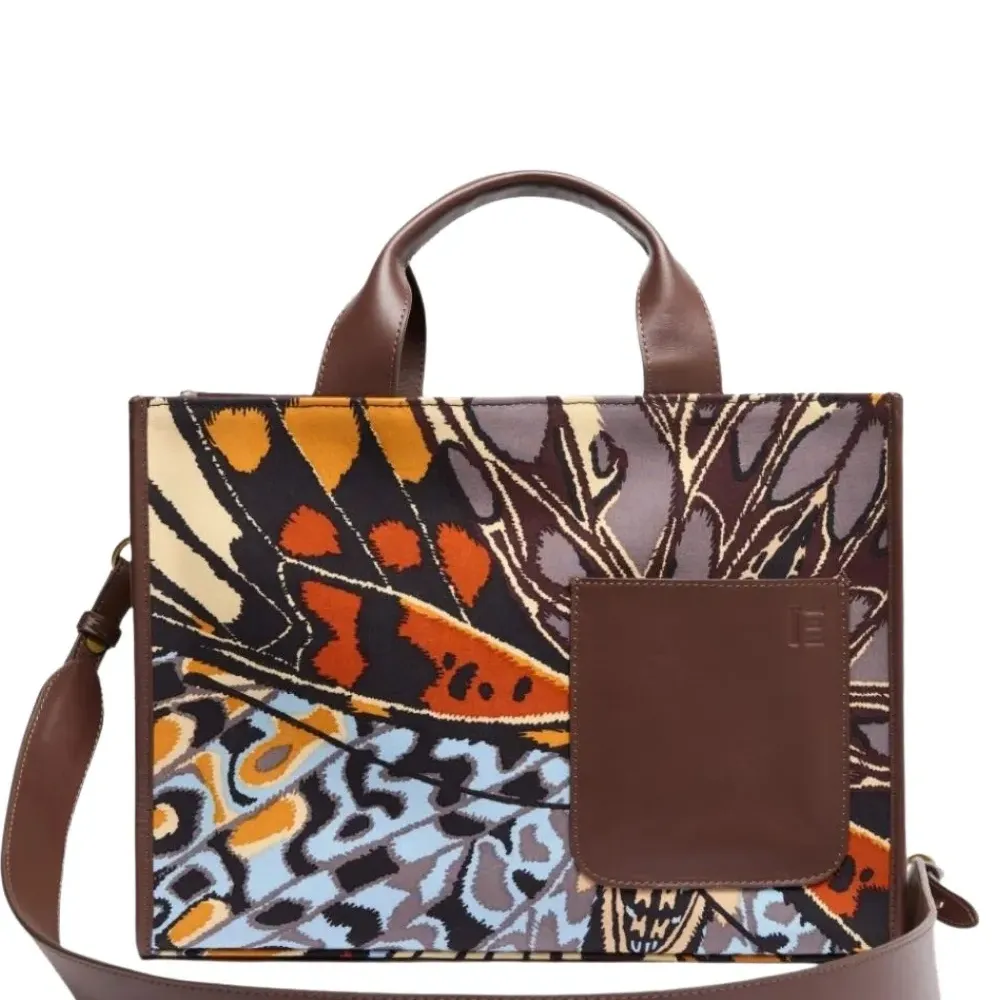 Сумка-сэтчел с карманом и принтом