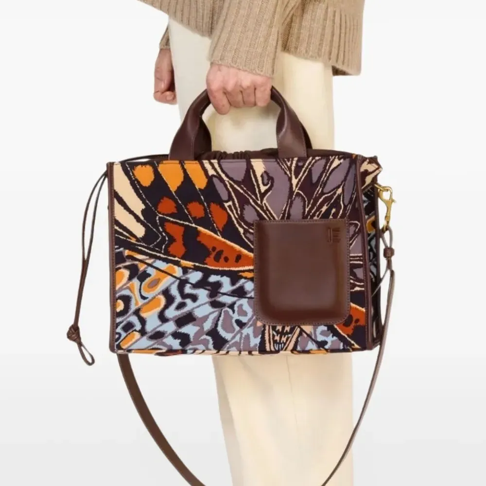 Сумка-сэтчел с карманом и принтом