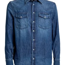 Западная джинсовая рубашка