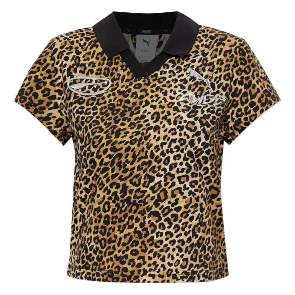 Топ Collared с анималистичным принтом