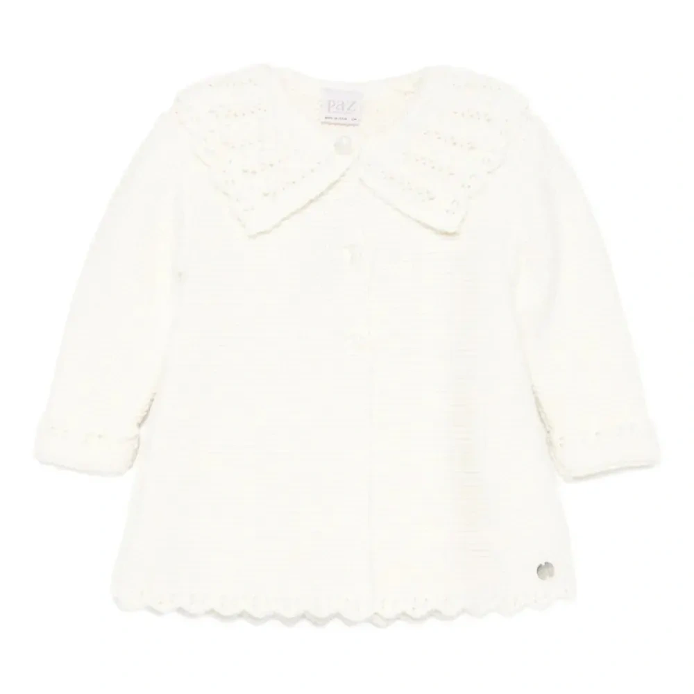 Вязаный кардиган с крючковым воротником