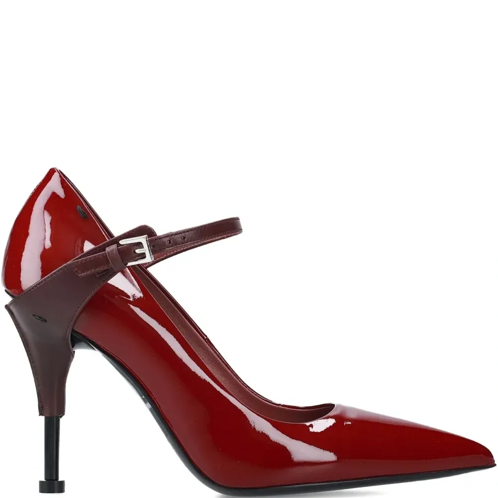 Кожаные туфли на каблуке 100 мм