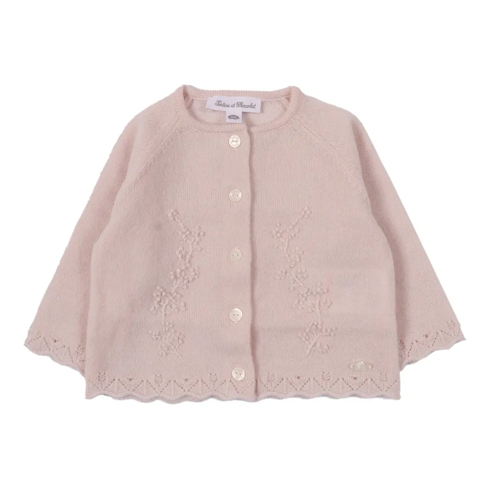 Кардиган с цветочной вышивкой