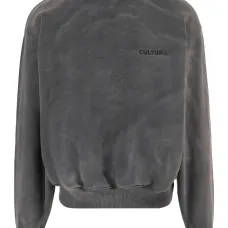 Свитшот с вышитым логотипом и эффектом стирки