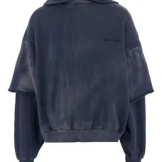 Толстовка с капюшоном и двойными рукавами