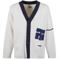 Кардиган из смесовой шерсти с аппликацией