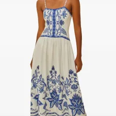 Платье миди с принтом