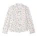 Блузка с цветочным узором и оборчатым воротником