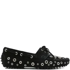 Лоферы с люверсами и шнуровкой