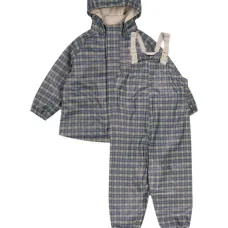 Комплект: куртка с капюшоном в клетку и комбинезон