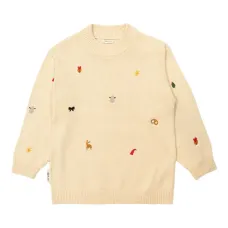 Свитер с круглым вырезом и вышивкой