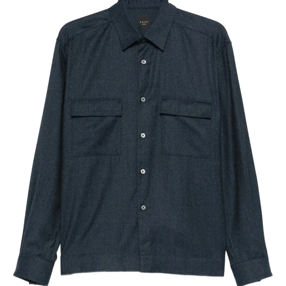 Шерстяная рубашка с карманом