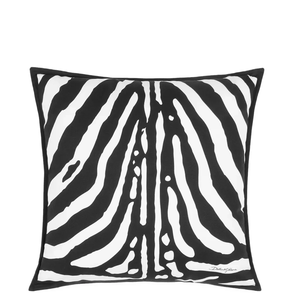 Средняя подушка из холста с принтом зебры (50 см x 50 см)