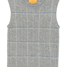Жилет в клетку из трикотажа