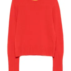 Вязаный свитер с круглым вырезом