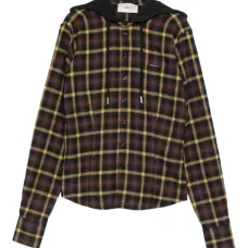 Рубашка с капюшоном и клетчатым принтом Рубашка с капюшоном и клетчатым принтом