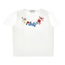 Футболка с цветочной вышивкой