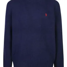 Свитер с вышитым логотипом и круглым вырезом