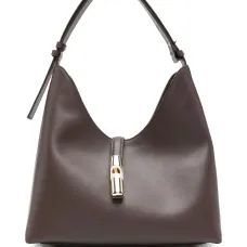 Сумка через плечо среднего размера из кожи с логотипом Сумка через плечо среднего размера из кожи с логотипом