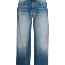 Джинсы из хлопка с отделкой в виде звезд