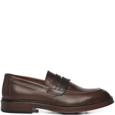 Кожаные лоферы с круглым носом