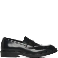 Кожаные лоферы с круглым носком