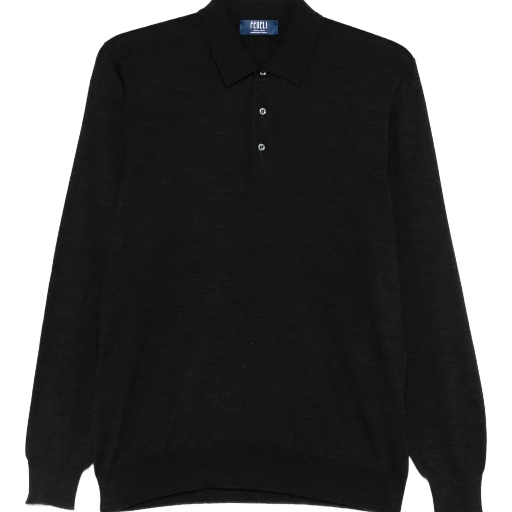 Джемпер тонкой вязки с воротником поло