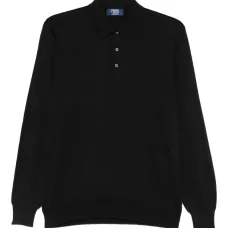 Джемпер тонкой вязки с воротником поло