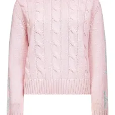 Джемпер с косами и длинными рукавами