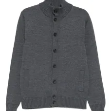 Кардиган с воротником-воронкой