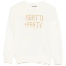 Свитер с логотипом, выполненным в технике интарсии Свитер с логотипом, выполненным в технике интарсии