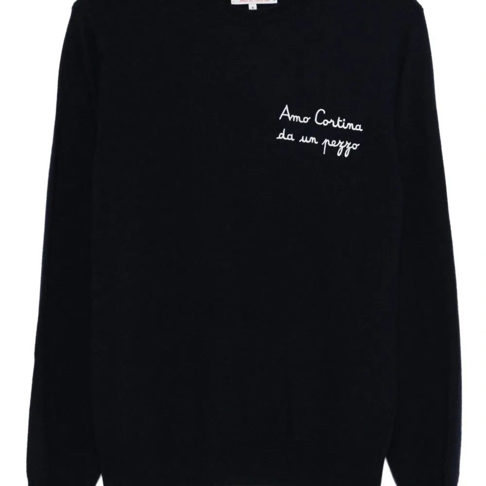 Вышитый свитер с круглым вырезом