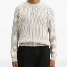 Вязаный свитер в рубчик