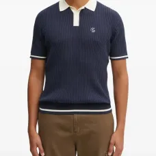 Трикотажное поло в рубчик