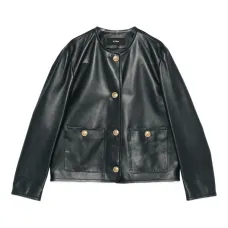 Пиджак с накладными карманами на пуговицах