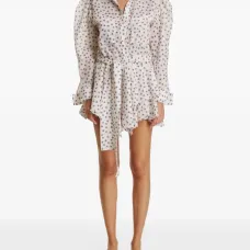 Платье с цветочным принтом и пышными рукавами Платье с цветочным принтом и пышными рукавами