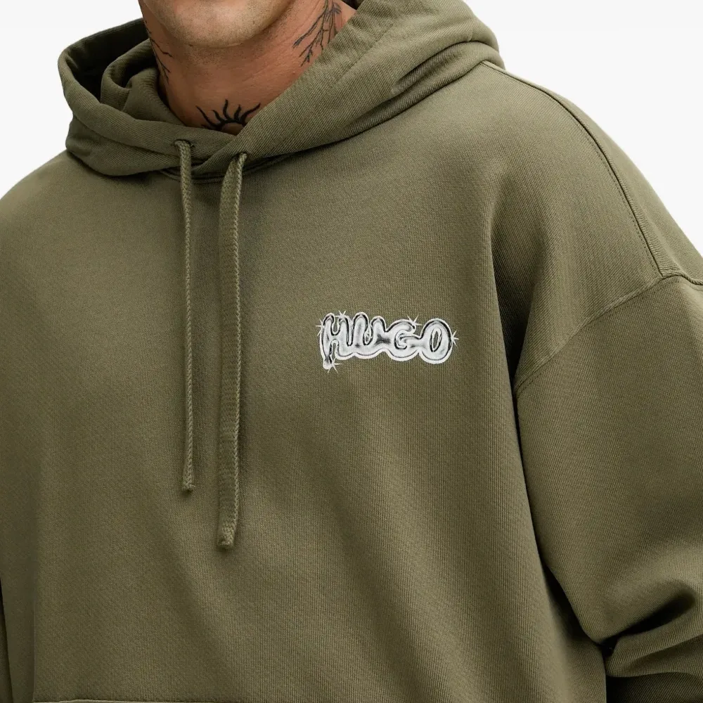 Худи с длинными рукавами и принтом-логотипом