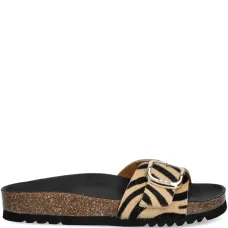 Шлёпанцы KATHLEEN с принтом под зебру