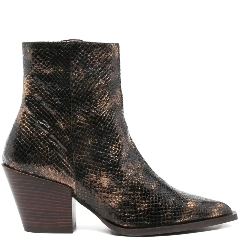 Заострённые кожаные ботильоны