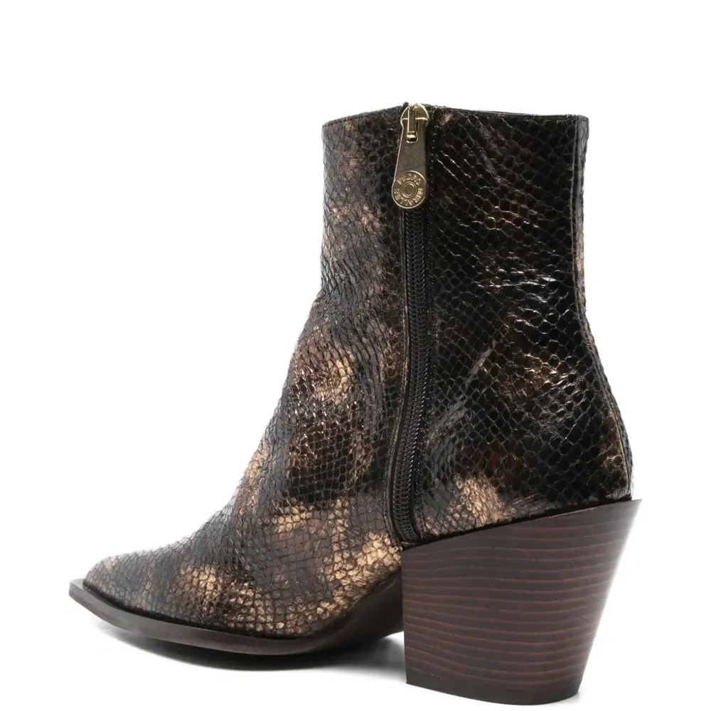 Заострённые кожаные ботильоны