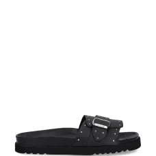 Шлёпанцы с пряжкой и заклёпками