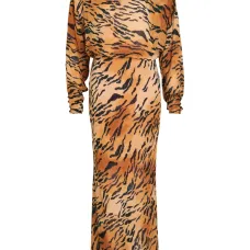 Платье Tilly с длинными рукавами и тигровым принтом